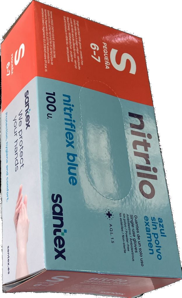 caja 100 guantes Nitriflex azul (S)