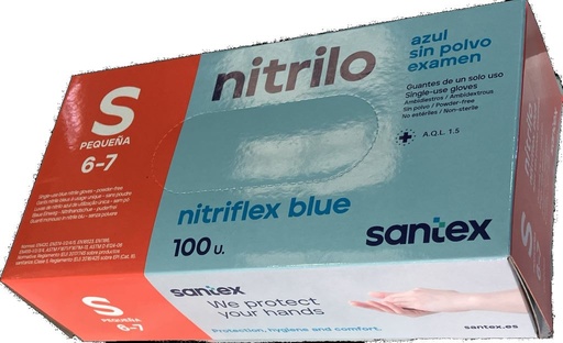 [32937] caja 100 guantes Nitriflex azul (S)