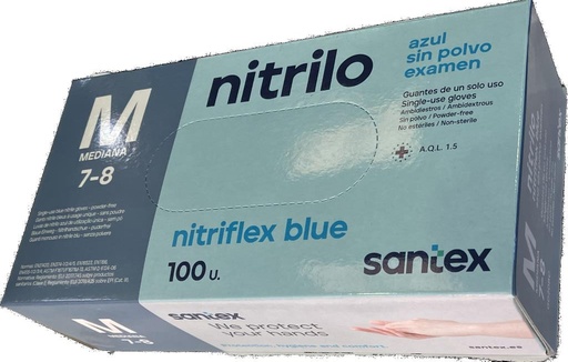 [32938] Caja de 100 guantes Nitriflex color azul (M)