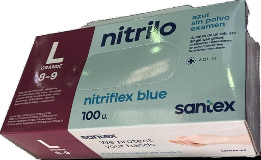 [32939] Caja 100 guantes nitriflex color azul ( L )